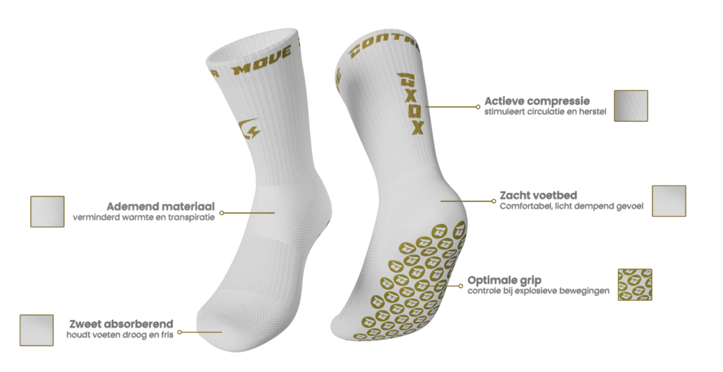 GXOX gripsokken USPs halflang wit