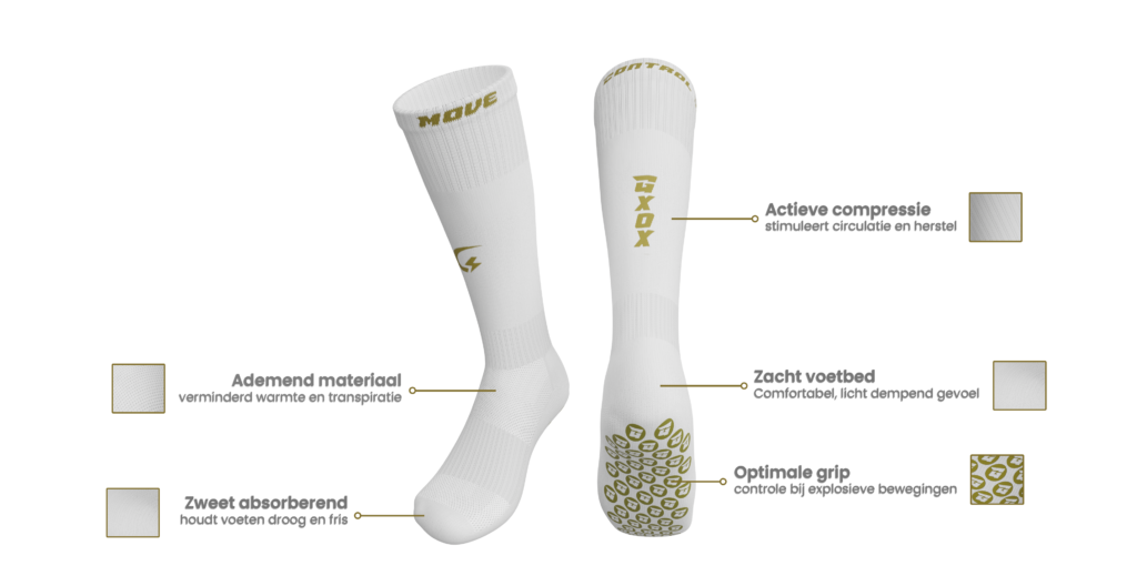 GXOX gripsokken USPs lang wit