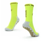 Chaussettes antidérapantes GXOX mi-longues jaune héros (2)